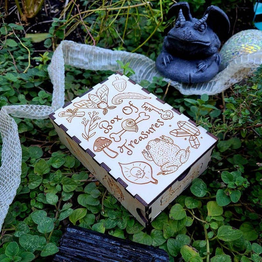 Goblincore Treasure Box - Lasercut & Engraved Wooden Box