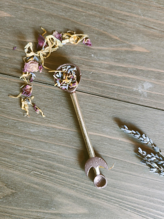 Double Ended Moon Spoon for Herbs, Spells, etc