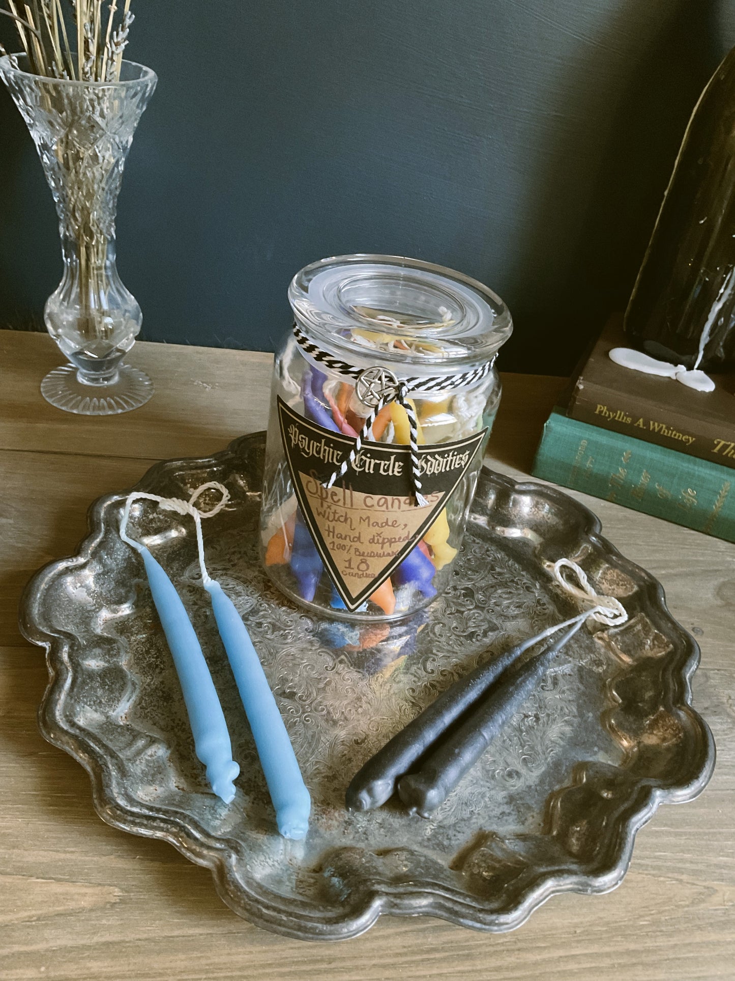 18 Hand-dipped Beeswax Spell Candles