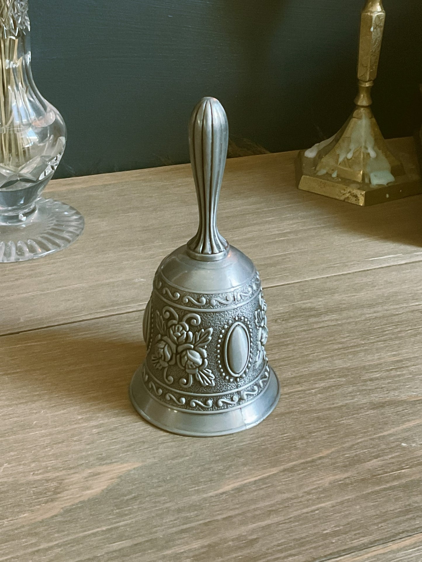 Charcoal Grey- Floral Design Altar Bell