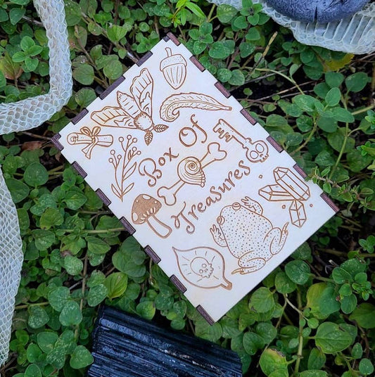 Goblincore Treasure Box - Lasercut & Engraved Wooden Box