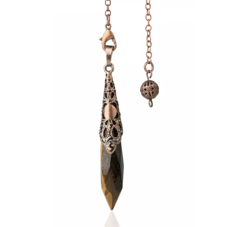 Tiger's Eye Copper Pendulum - "Spiritual Balance"