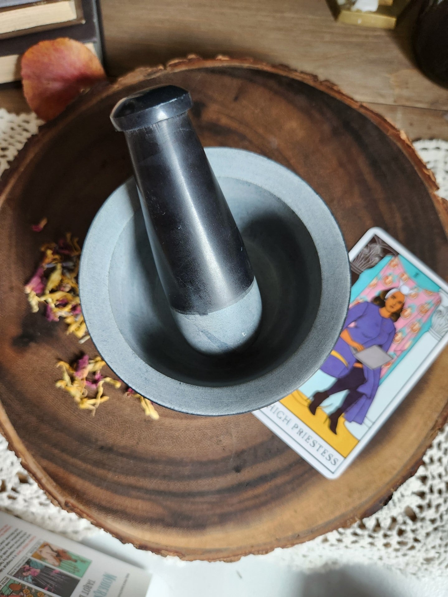Spiral Soapstone Mortar & Pestle 2.5"h, 4"d