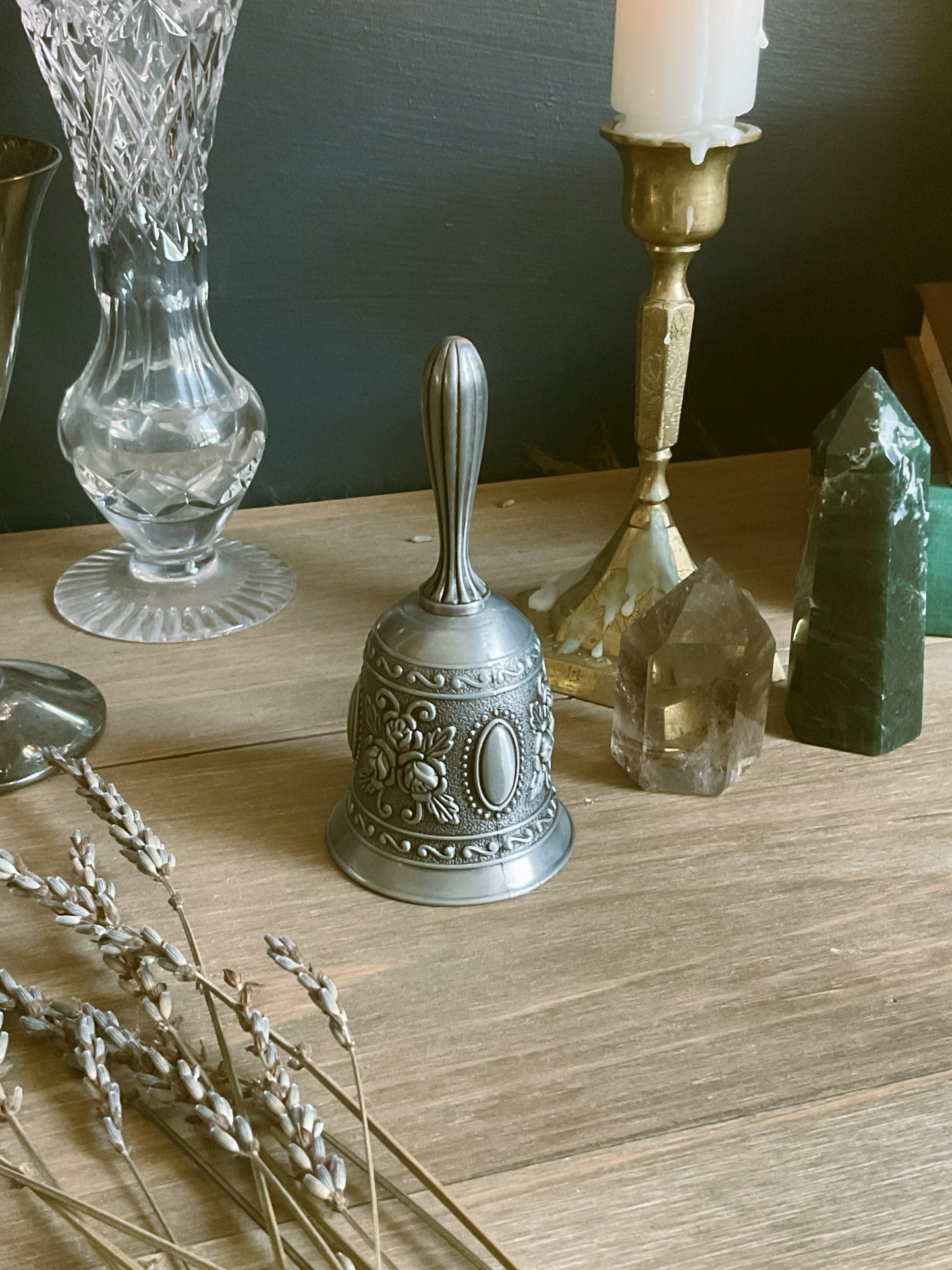 Charcoal Grey- Floral Design Altar Bell
