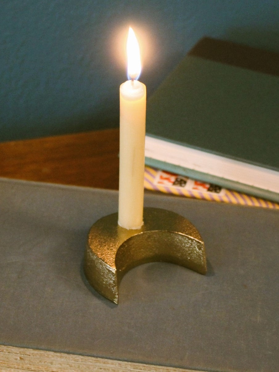 Crescent Moon Chime Candle Holder