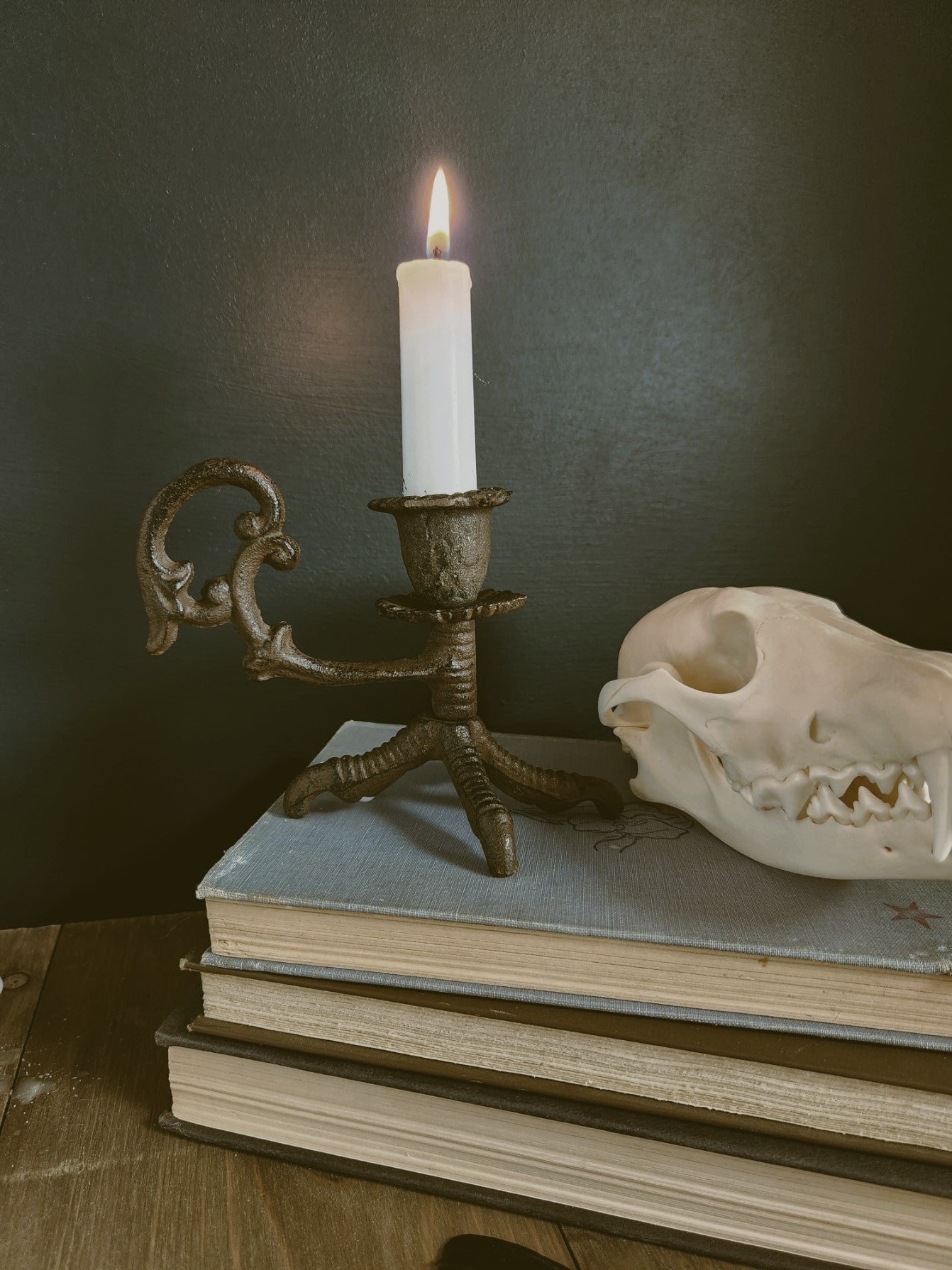 Cast Iron Chicken Foot Claw Candle Holder