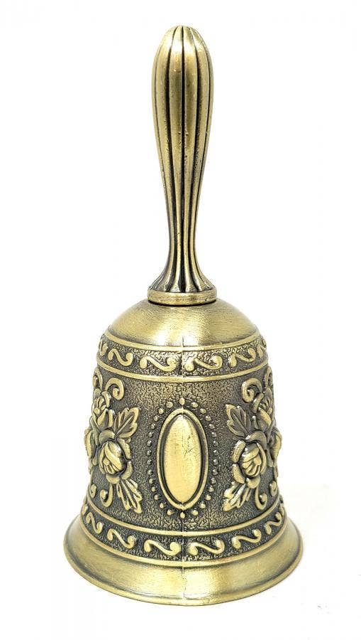 Floral Design Altar Bell - Bronze Finish